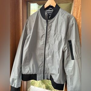 NWOT Fried Denim NYC Reflective Gray Bomber Jacket size XL